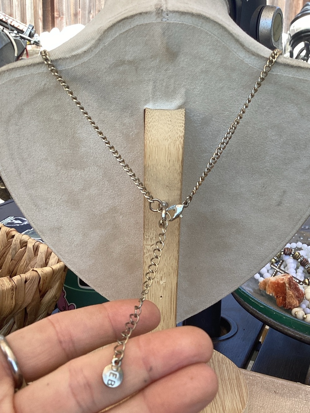 Statement Geometric Multicolor Pendant Necklace - Gold Chain - Picture 3 of 3